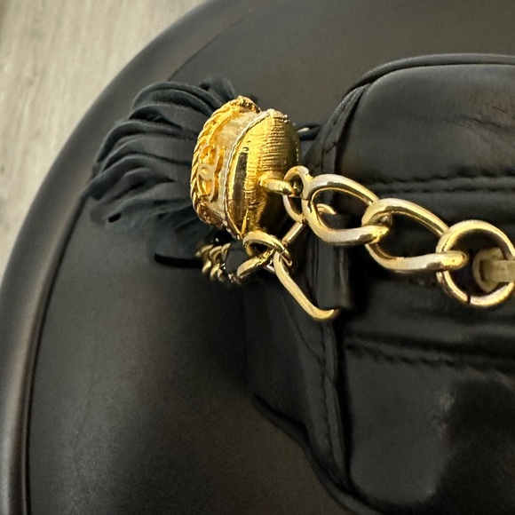 Authentic CHANEL Lambskin Quilted Tassel Camera Case Black - Picture 6 of 12